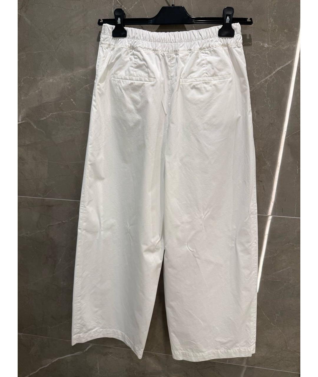 MAX MARA Белые хлопковые брюки широкие, фото 2