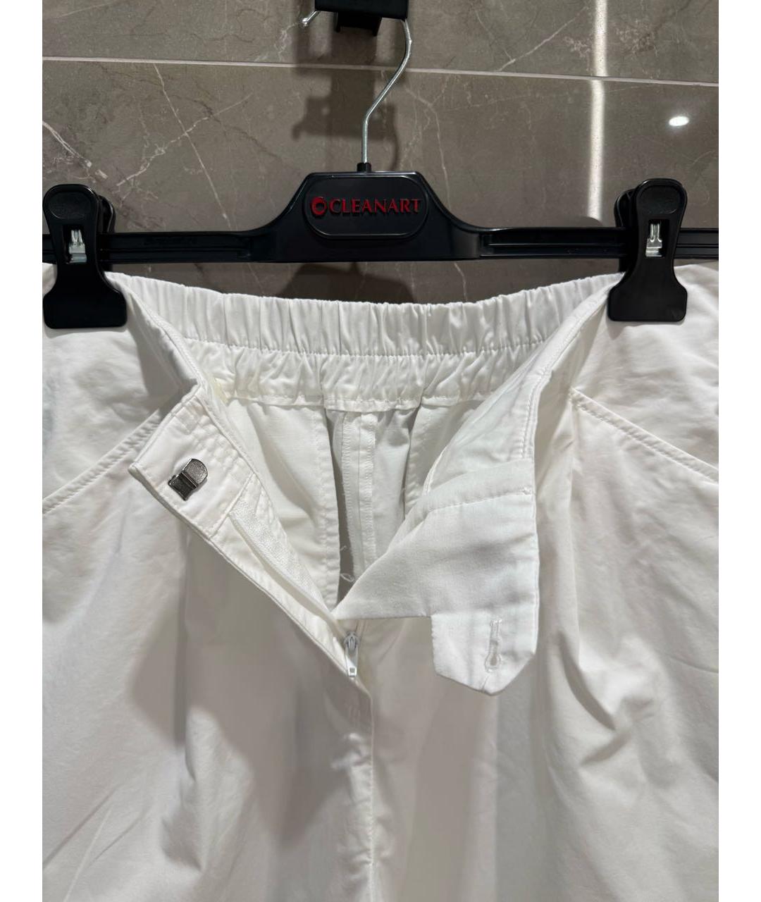 MAX MARA Белые хлопковые брюки широкие, фото 3
