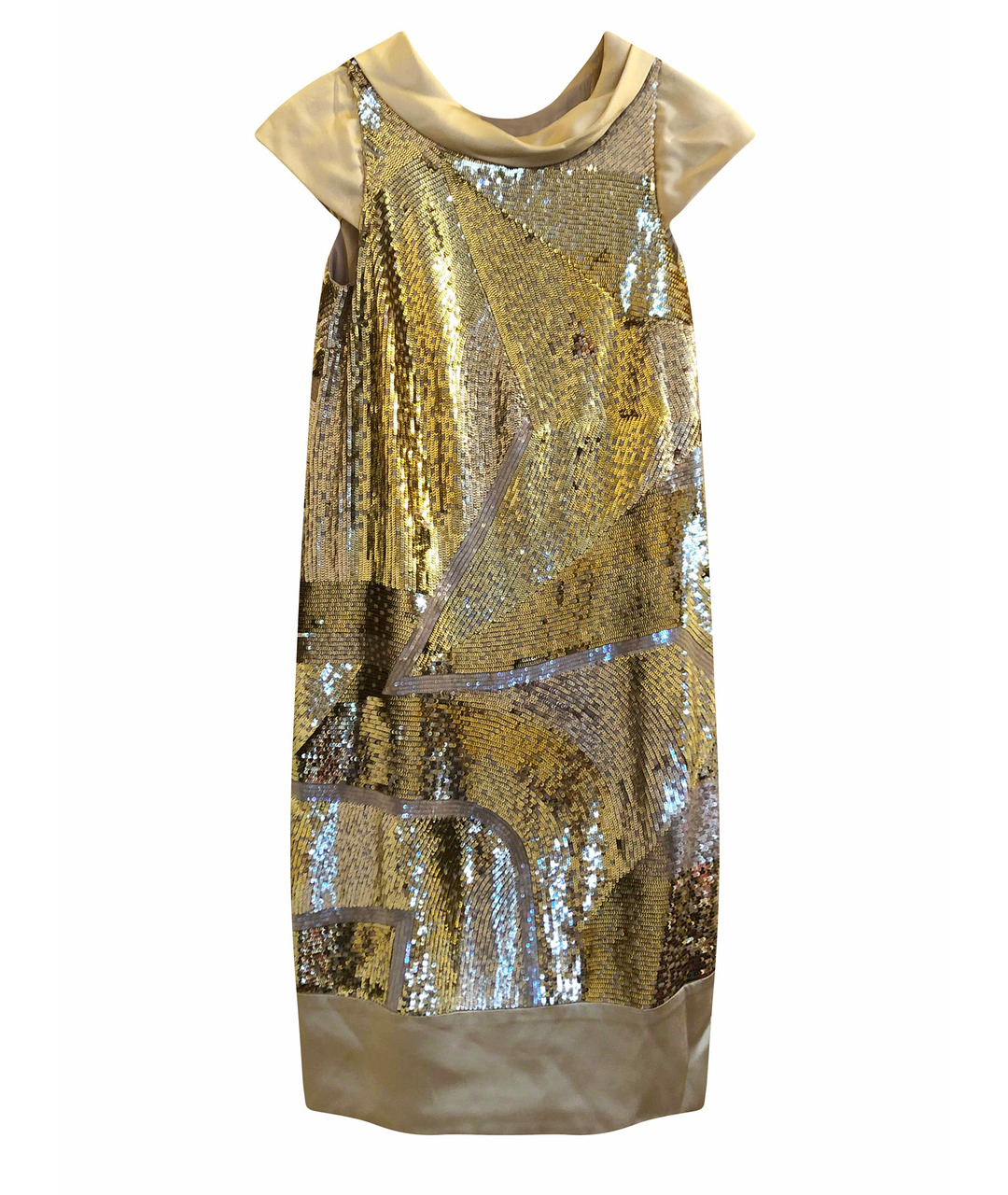 EMILIO PUCCI Золотое атласное коктейльное платье, фото 1