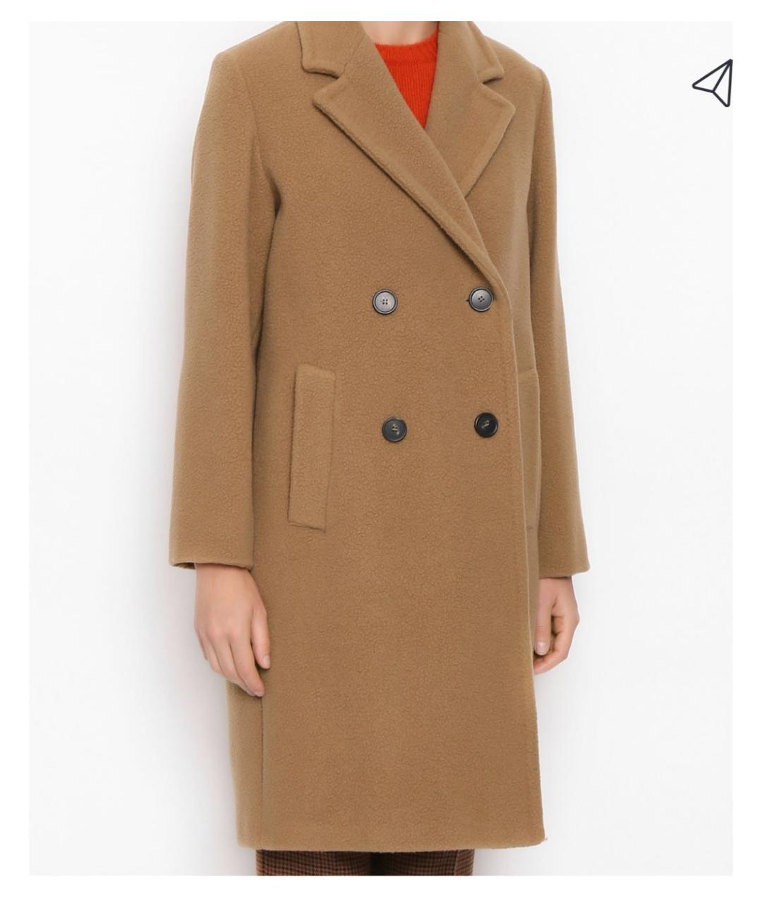 WEEKEND MAX MARA Бежевое шерстяное пальто, фото 6