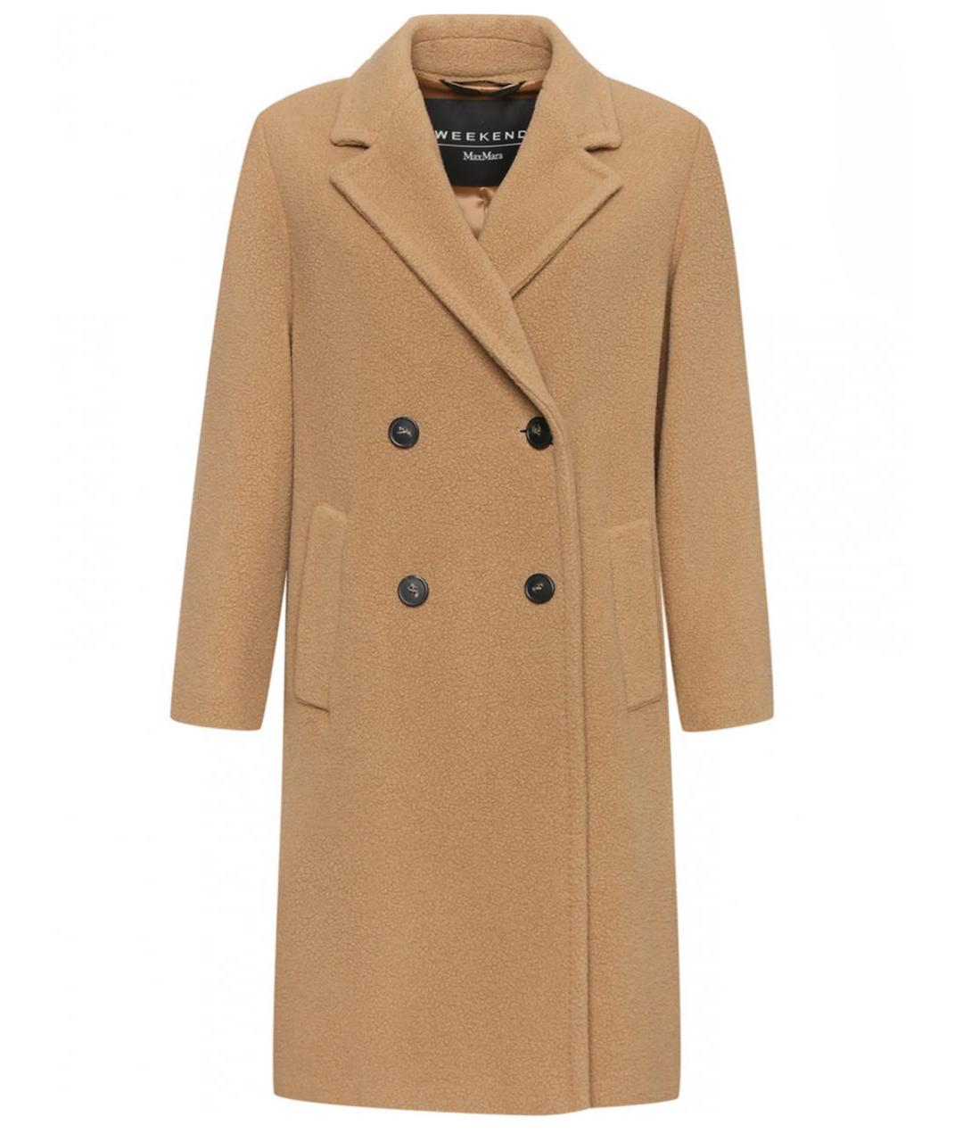WEEKEND MAX MARA Бежевое шерстяное пальто, фото 1