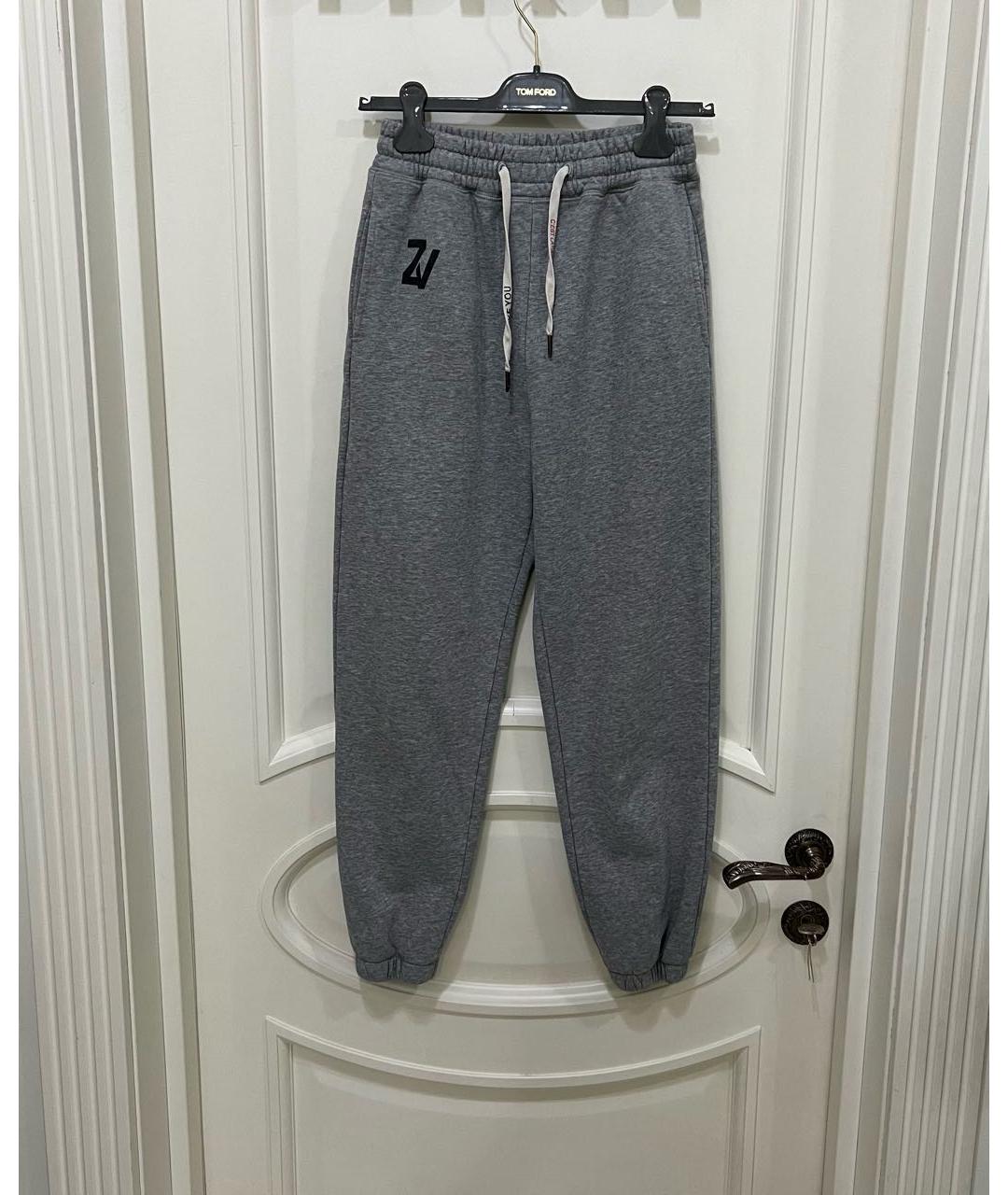 ZADIG & VOLTAIRE Серые хлопковые прямые брюки, фото 6