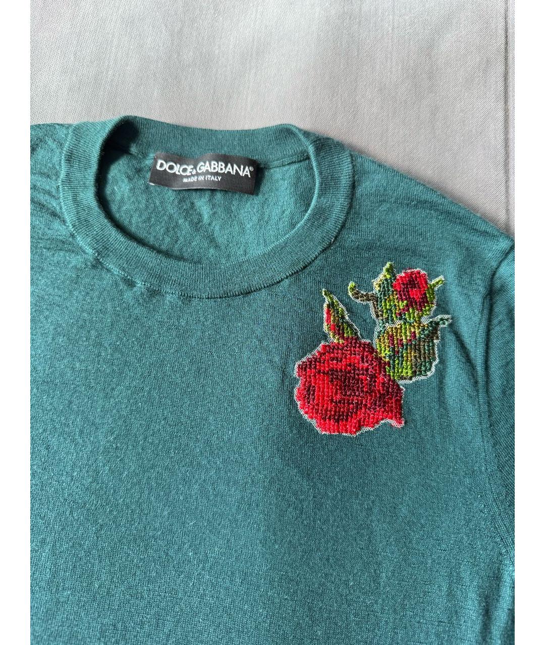 DOLCE&GABBANA Зеленый вискозный джемпер / свитер, фото 2