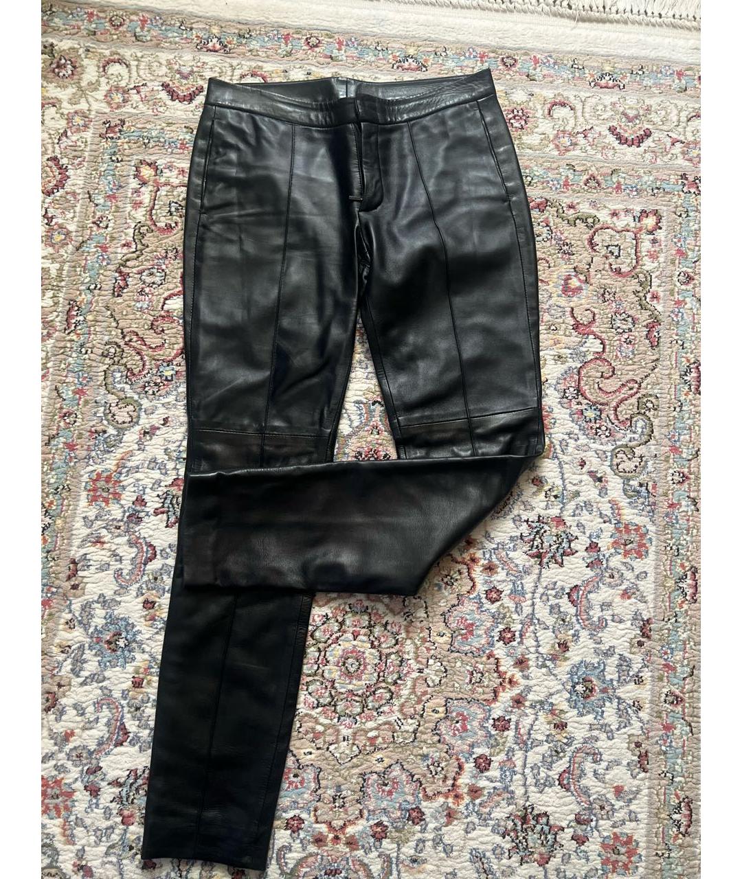 GUCCI Черные кожаные брюки узкие, фото 2