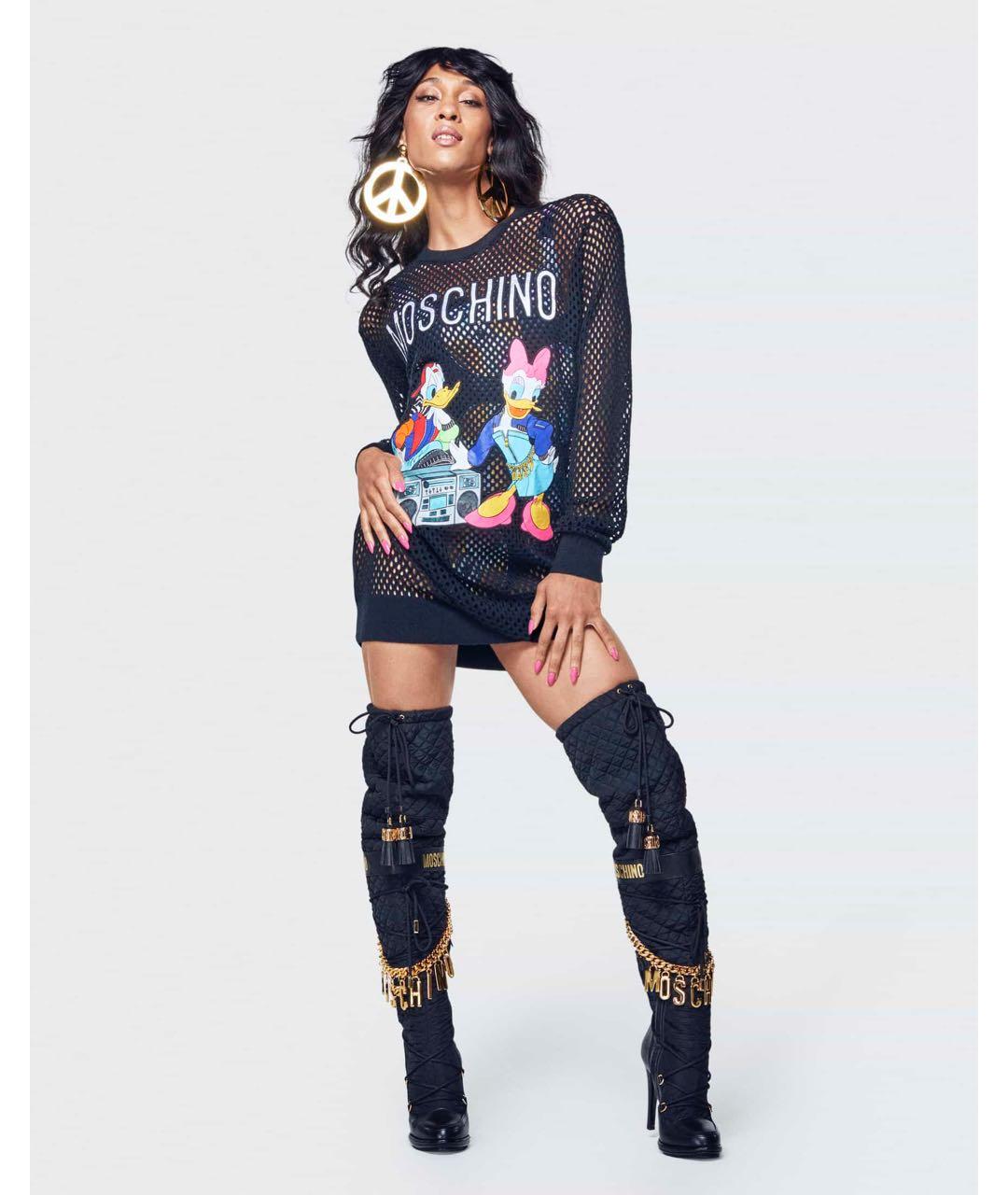 MOSCHINO Черное шерстяное повседневное платье, фото 2