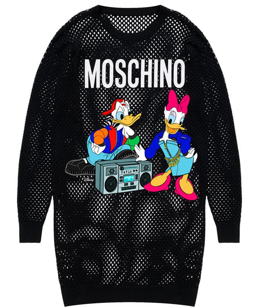 MOSCHINO Черное шерстяное повседневное платье, фото 1