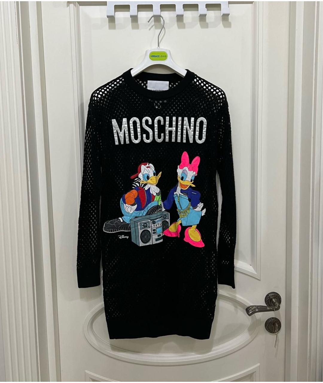 MOSCHINO Черное шерстяное повседневное платье, фото 4