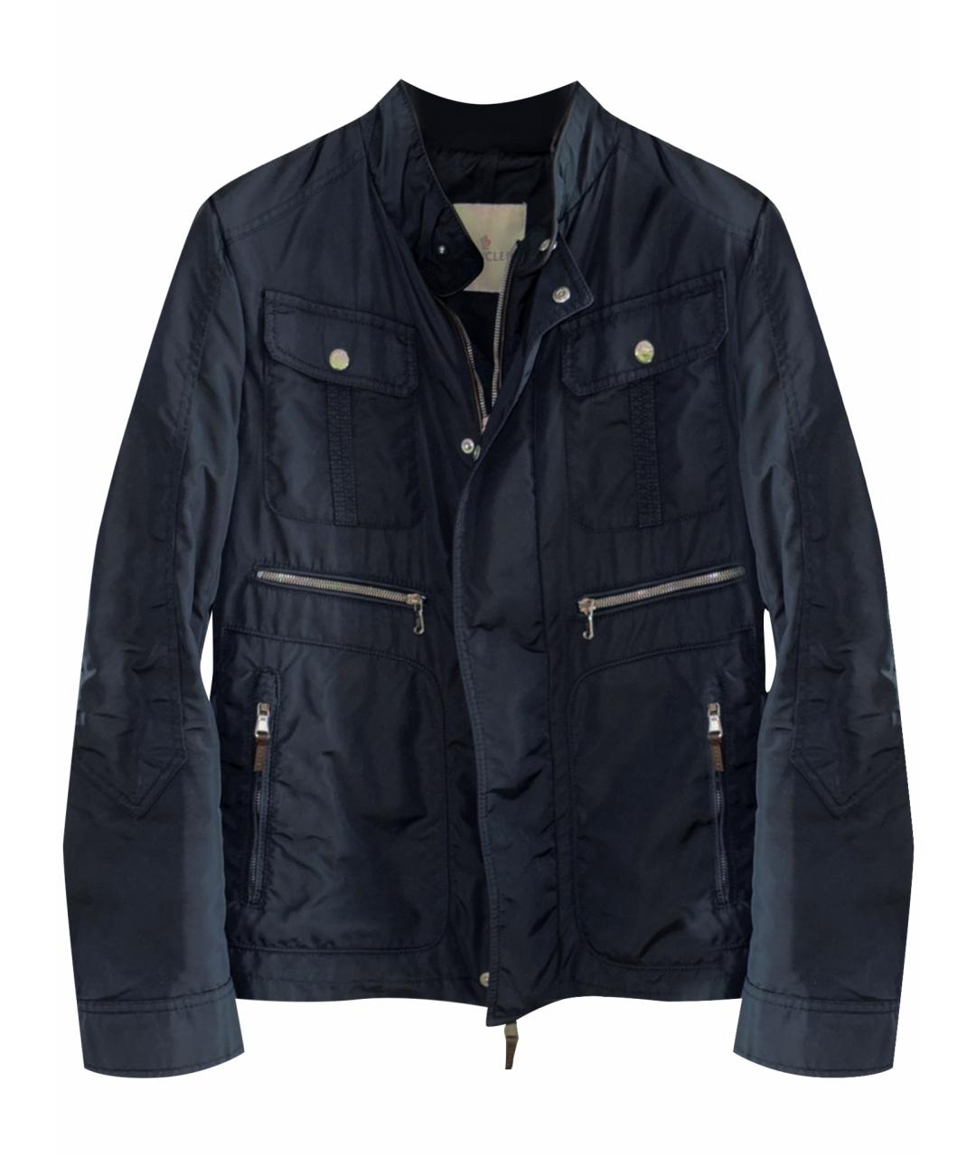 MONCLER Темно-синяя полиамидовая куртка, фото 1