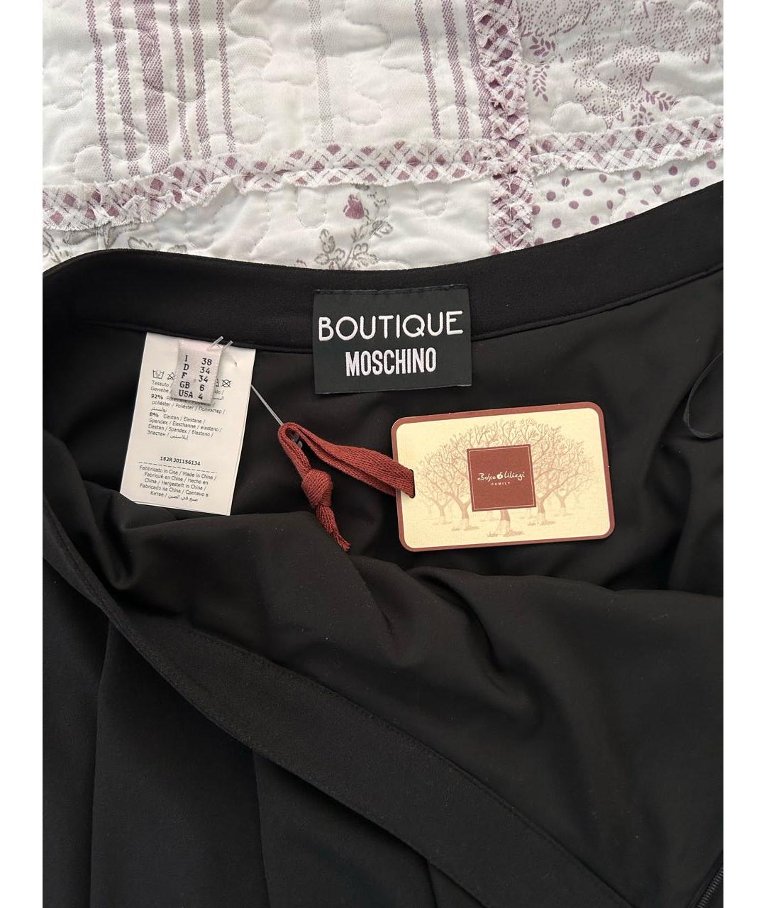 BOUTIQUE MOSCHINO Черная полиэстеровая юбка миди, фото 3