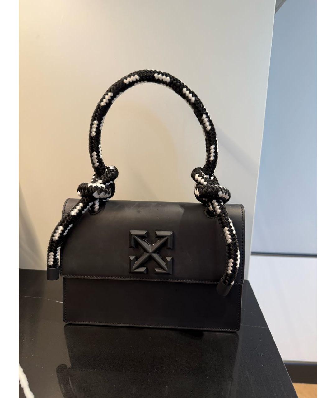 OFF-WHITE Черная сумка с короткими ручками из искусственной кожи, фото 5