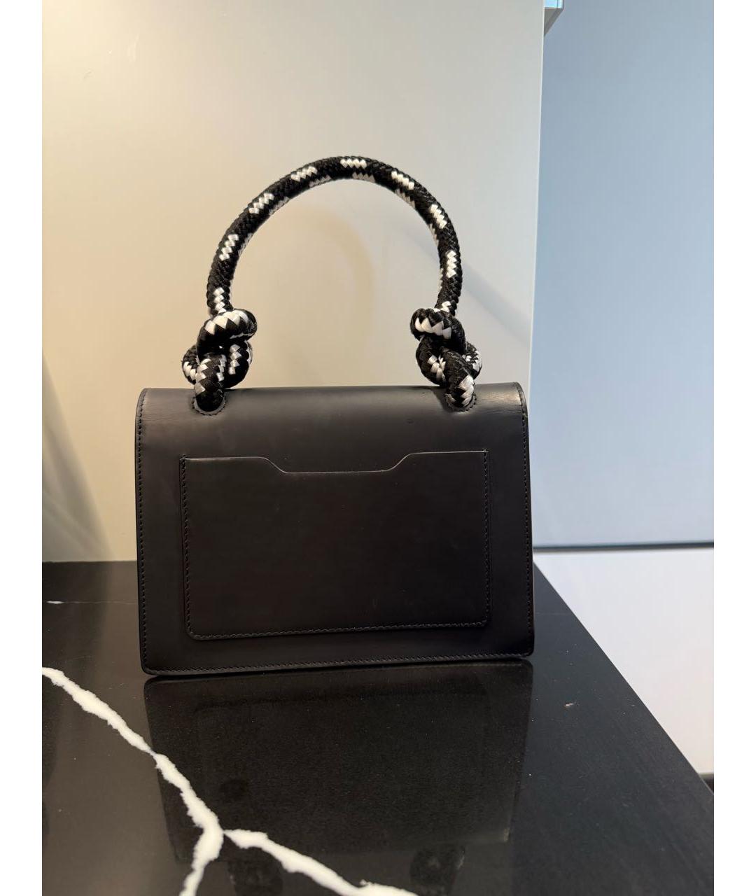 OFF-WHITE Черная сумка с короткими ручками из искусственной кожи, фото 3
