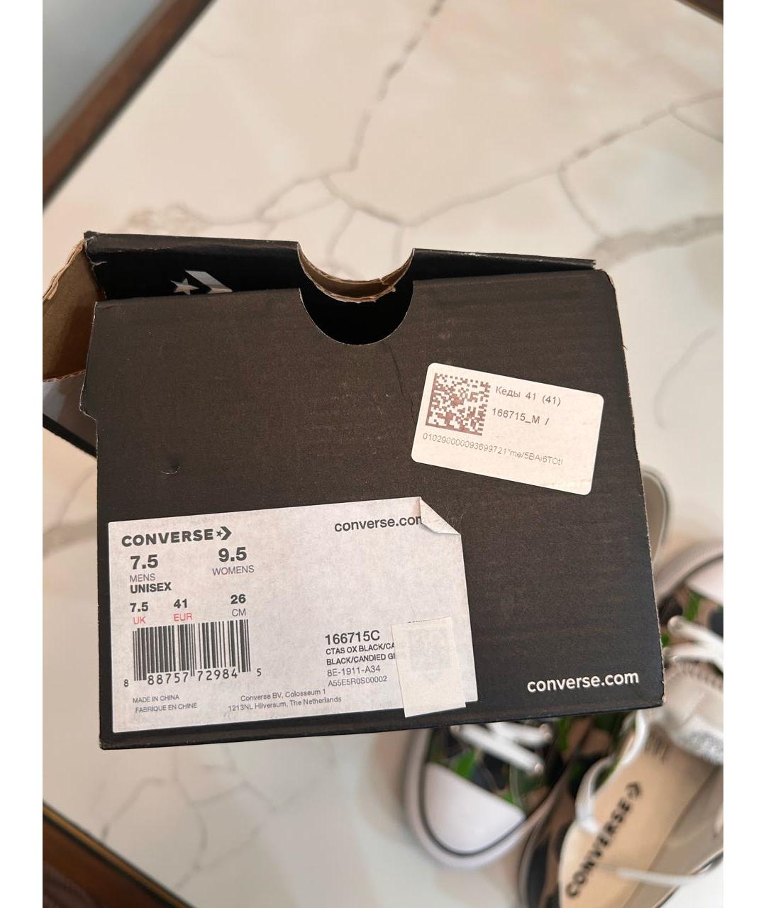 CONVERSE Хаки текстильные низкие кроссовки / кеды, фото 6