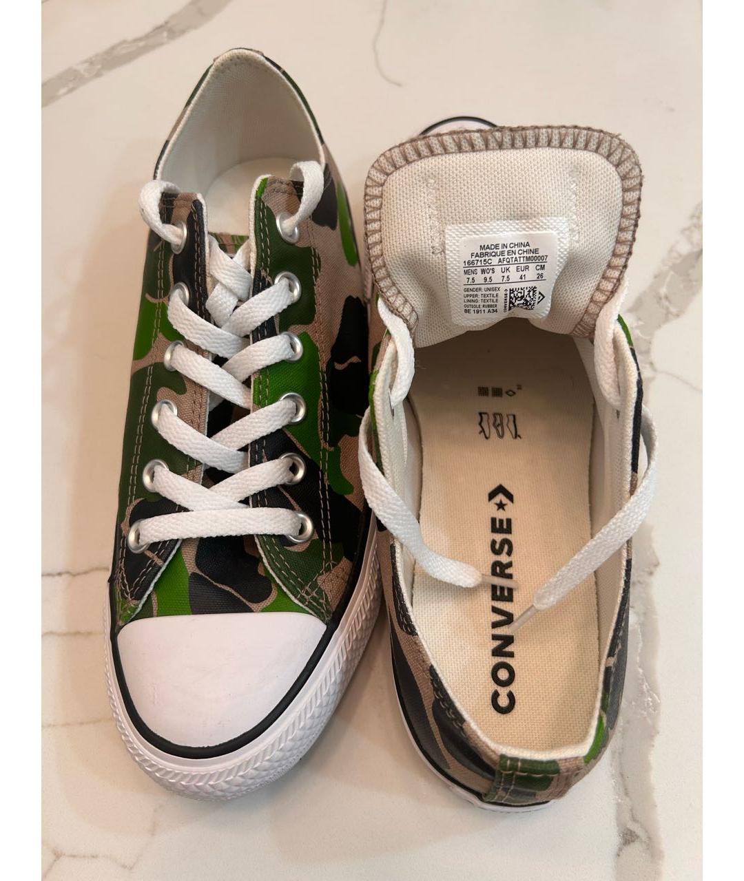 CONVERSE Хаки текстильные низкие кроссовки / кеды, фото 3