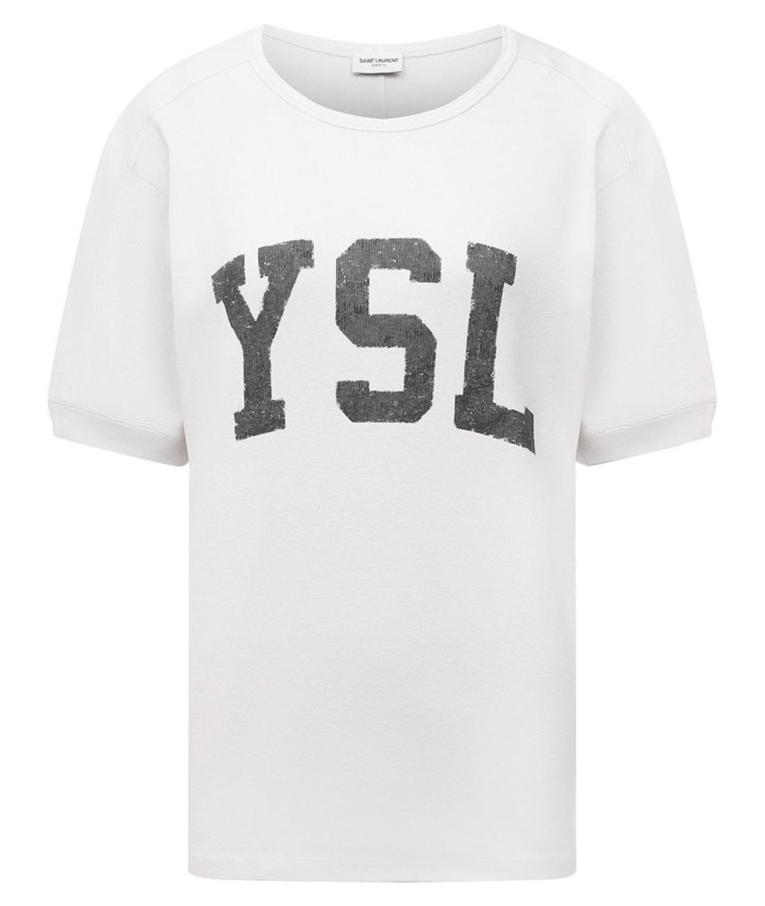 SAINT LAURENT Белая хлопковая футболка, фото 1