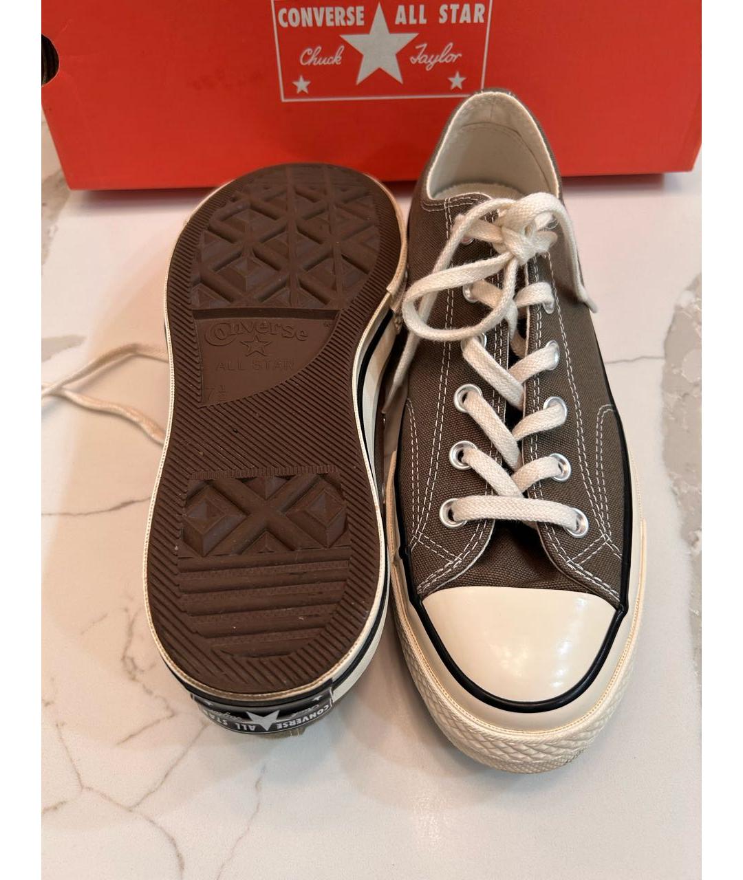 CONVERSE Хаки текстильные низкие кроссовки / кеды, фото 4