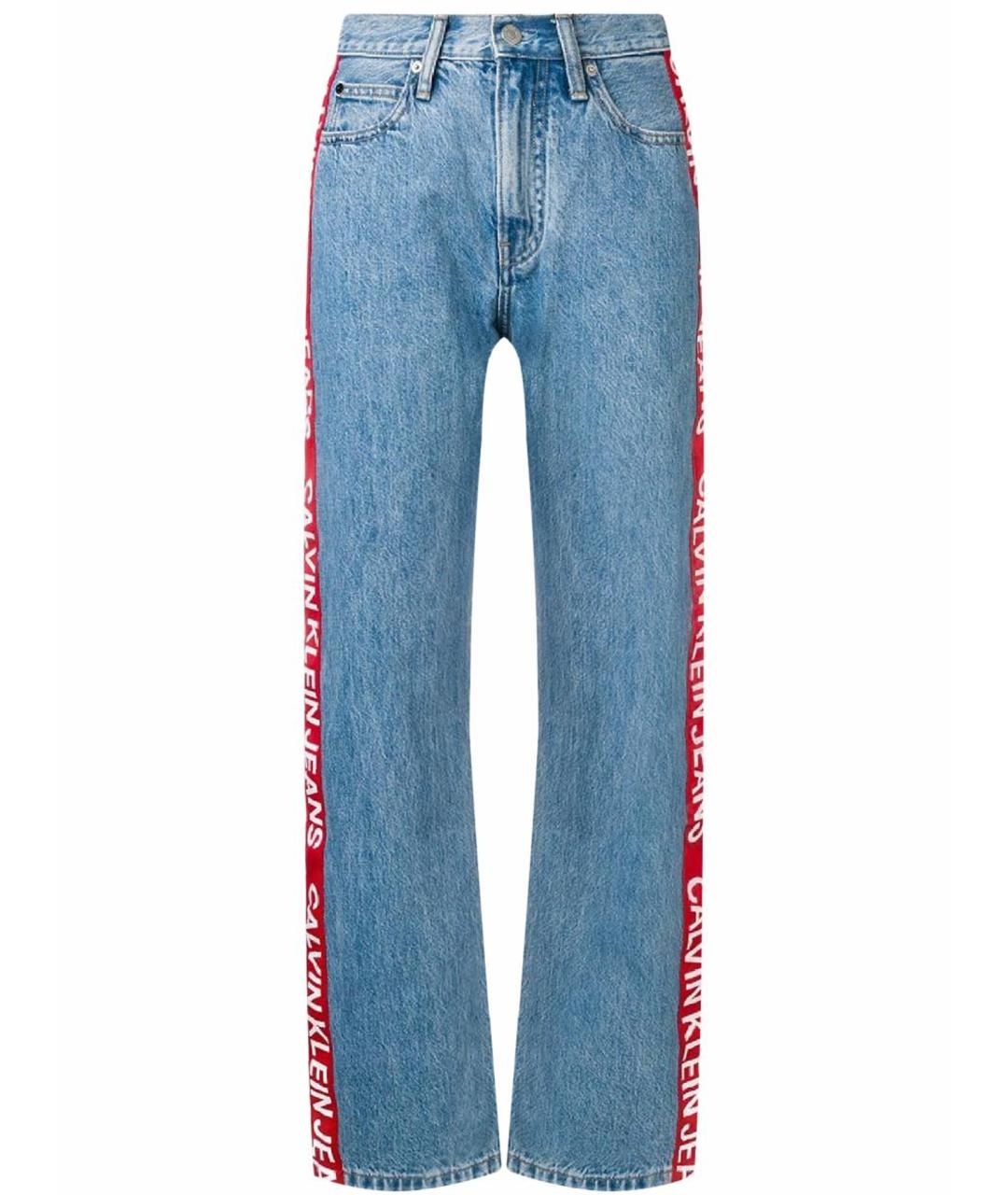 CALVIN KLEIN Синие хлопковые прямые джинсы, фото 1