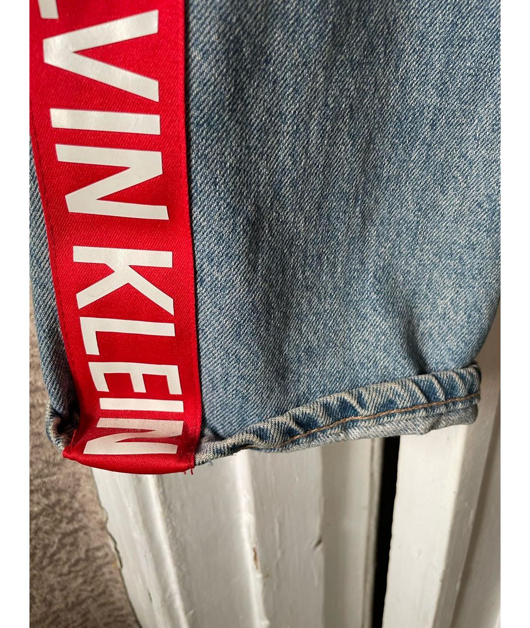 CALVIN KLEIN Синие хлопковые прямые джинсы, фото 4