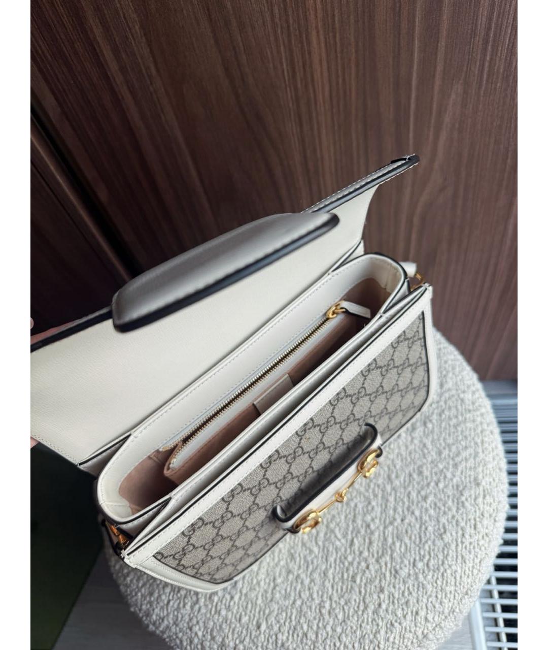 GUCCI Бежевая кожаная сумка через плечо, фото 5