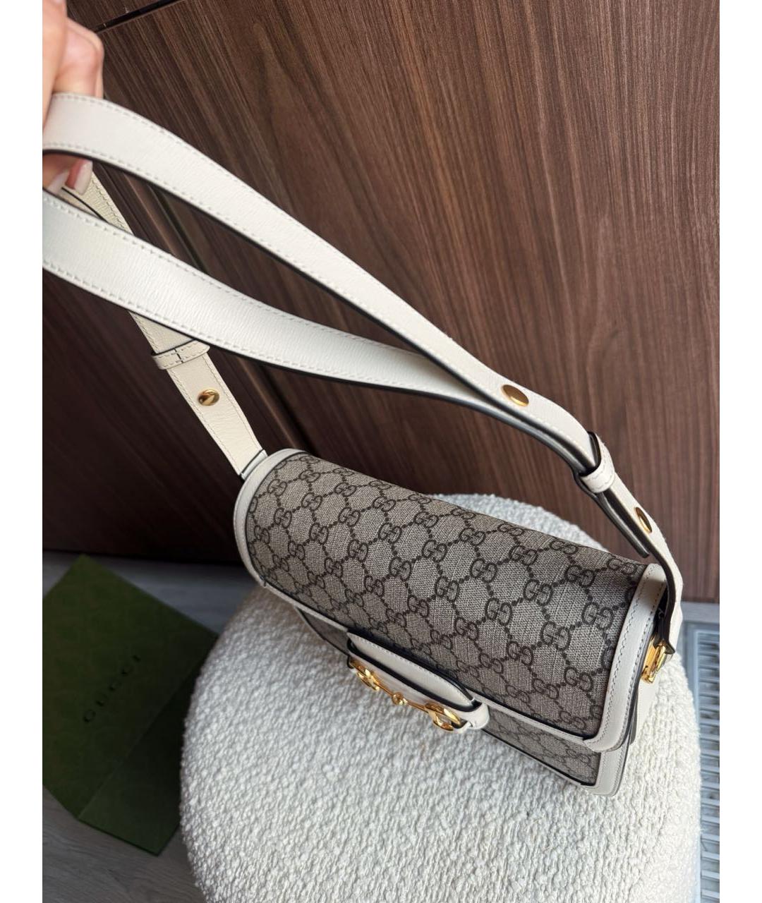 GUCCI Бежевая кожаная сумка через плечо, фото 3