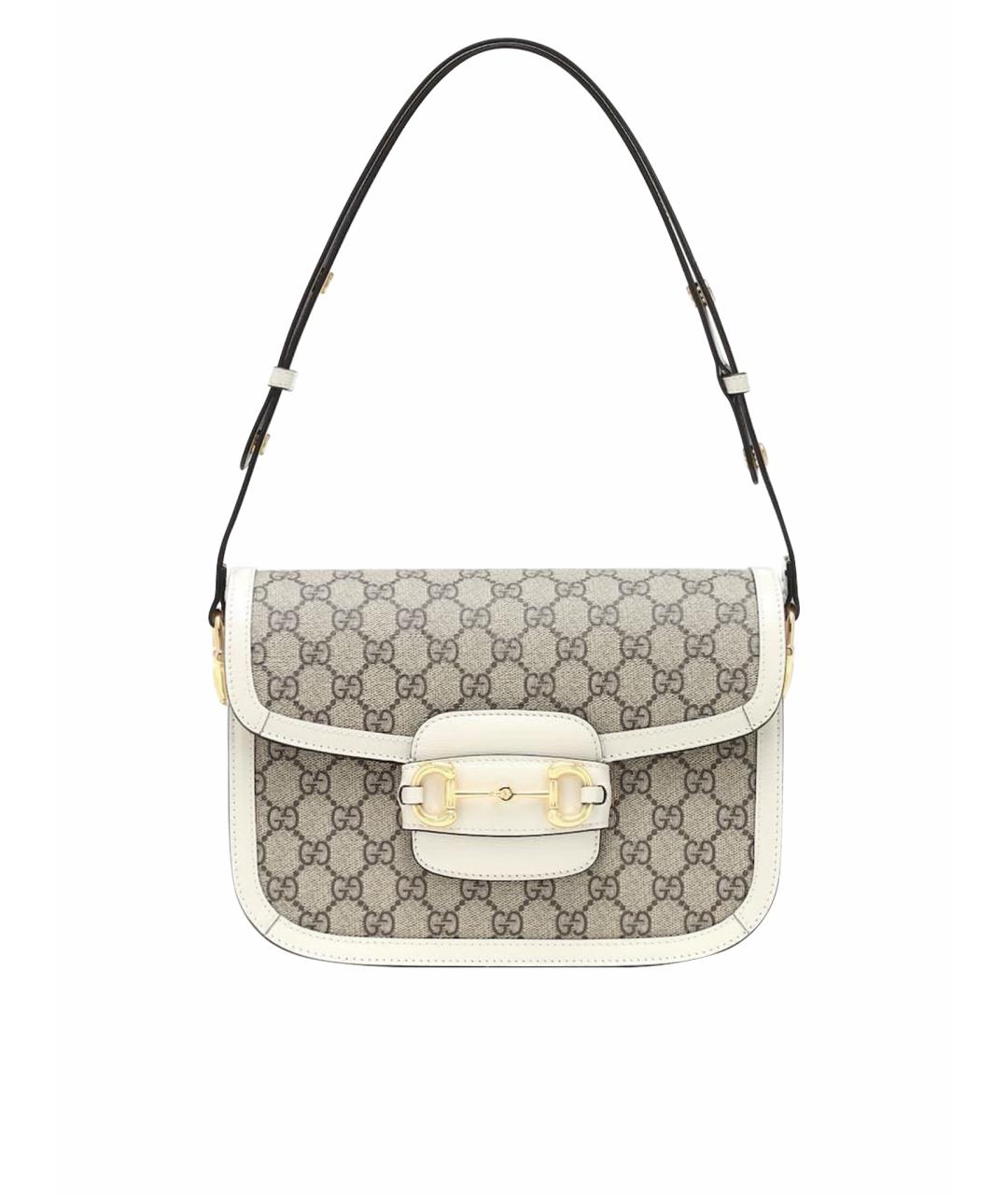 GUCCI Бежевая кожаная сумка через плечо, фото 1