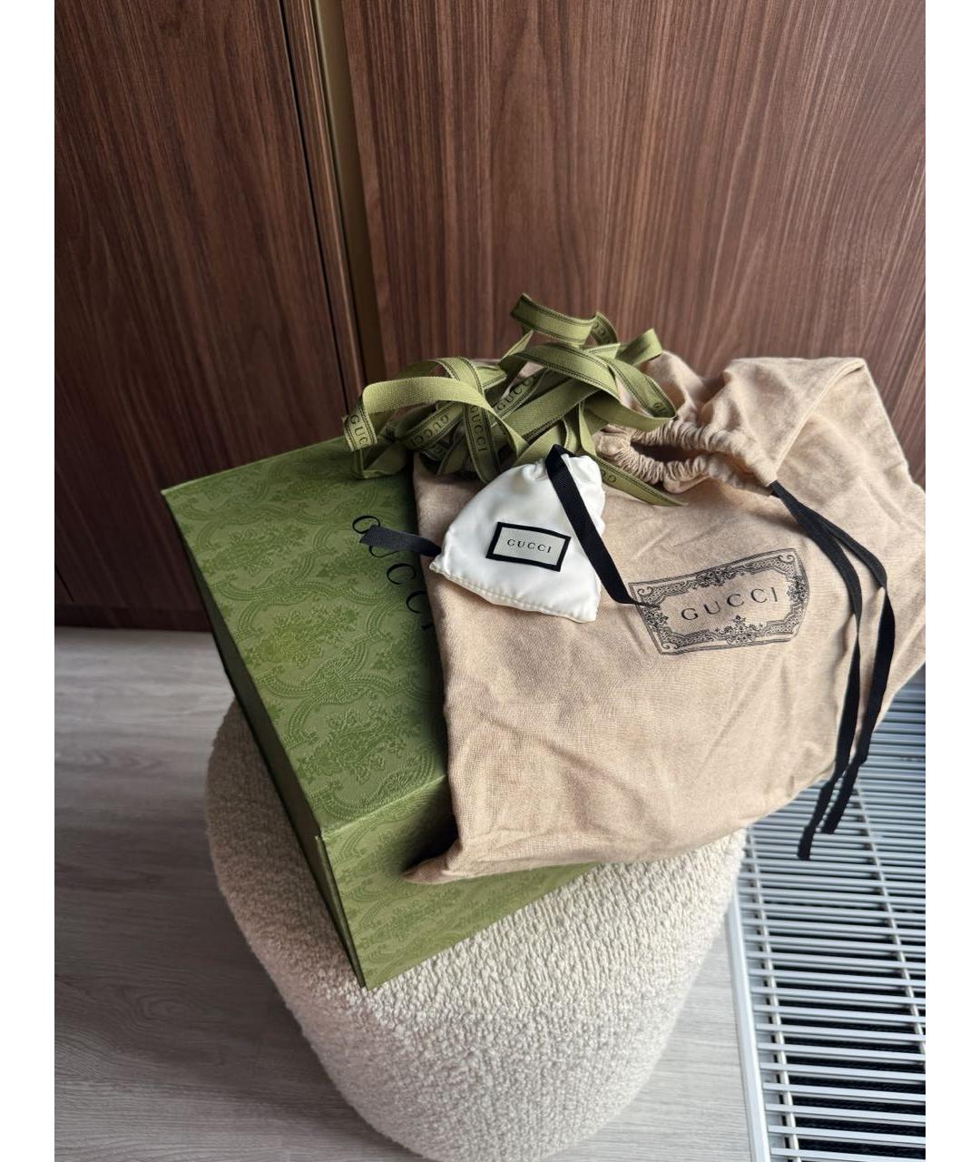 GUCCI Бежевая кожаная сумка через плечо, фото 7