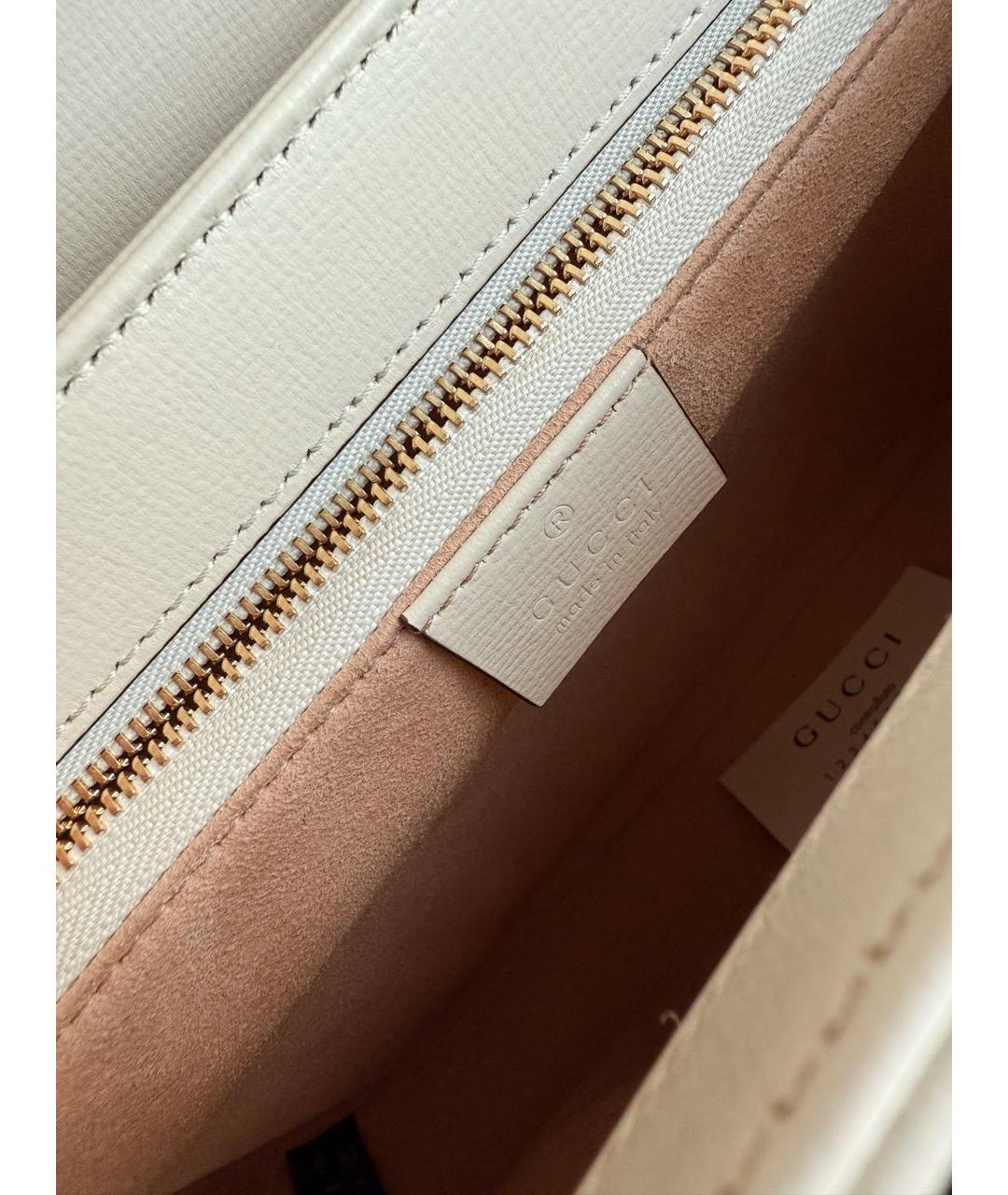 GUCCI Бежевая кожаная сумка через плечо, фото 6