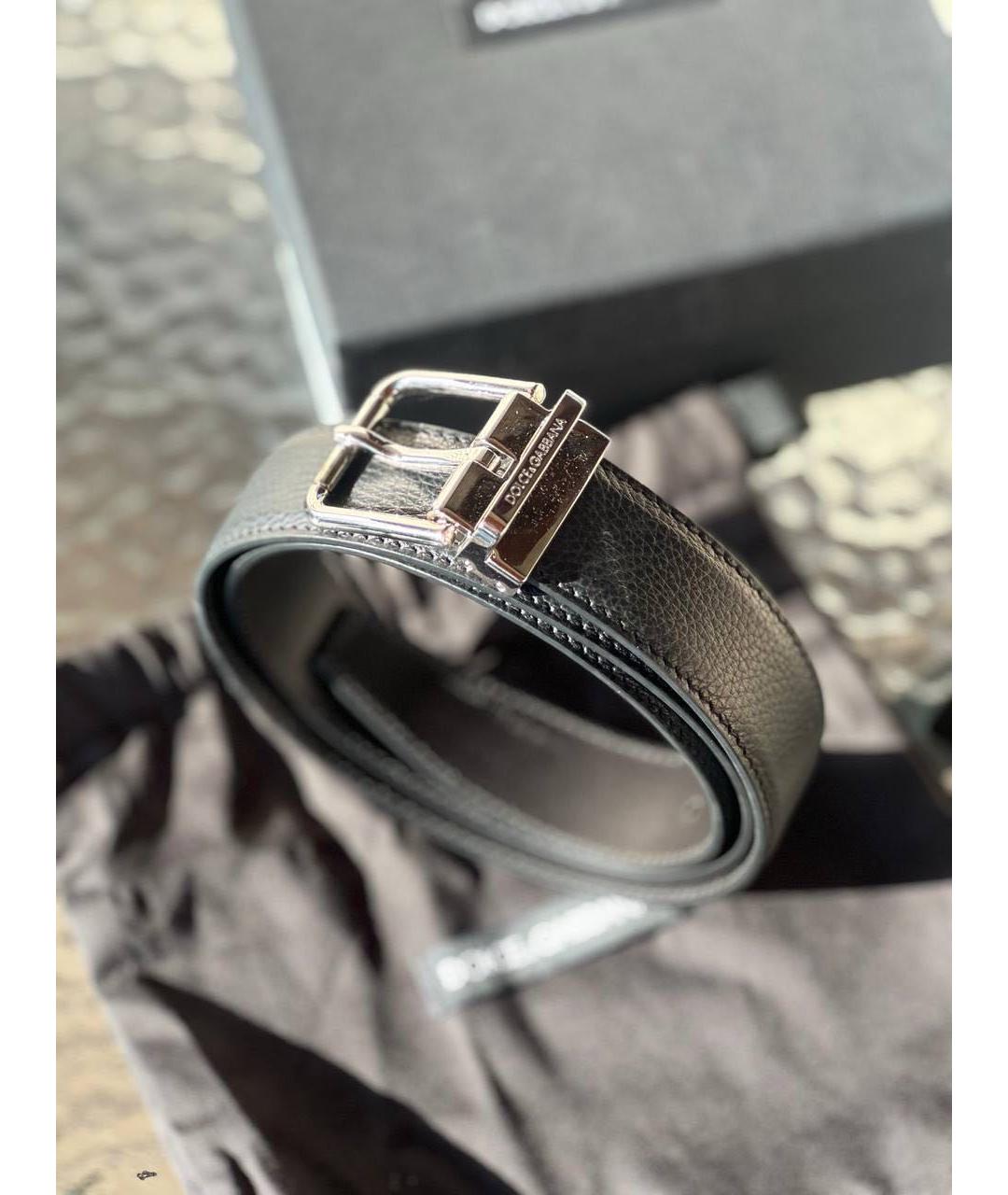 DOLCE&GABBANA Черный кожаный ремень, фото 5