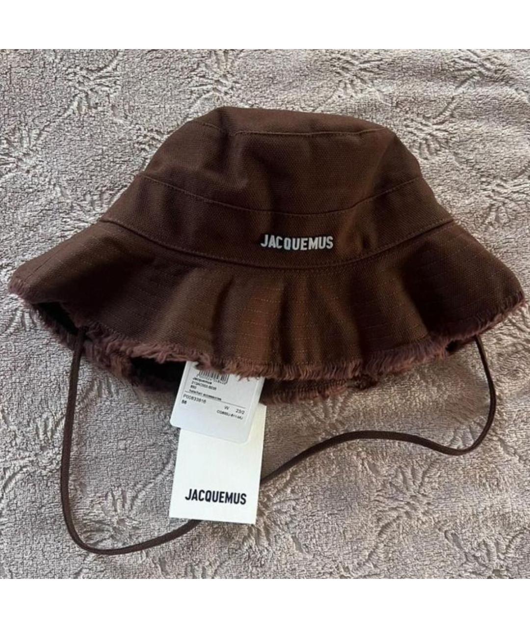 JACQUEMUS Коричневая хлопковая панама, фото 5