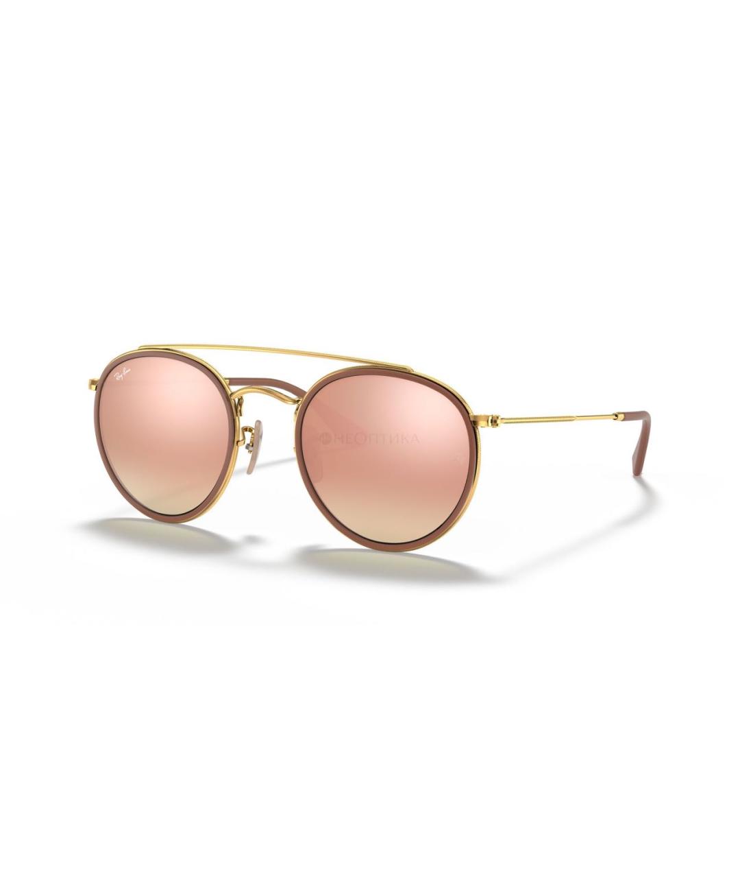 RAY BAN Бежевые металлические солнцезащитные очки, фото 5