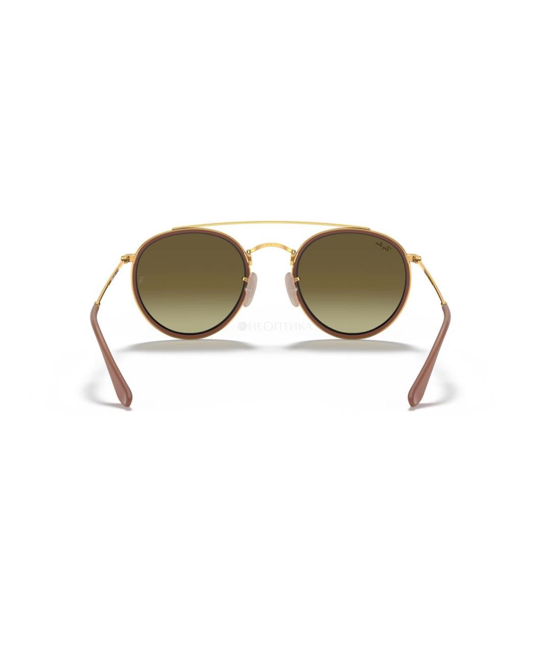 RAY BAN Бежевые металлические солнцезащитные очки, фото 4