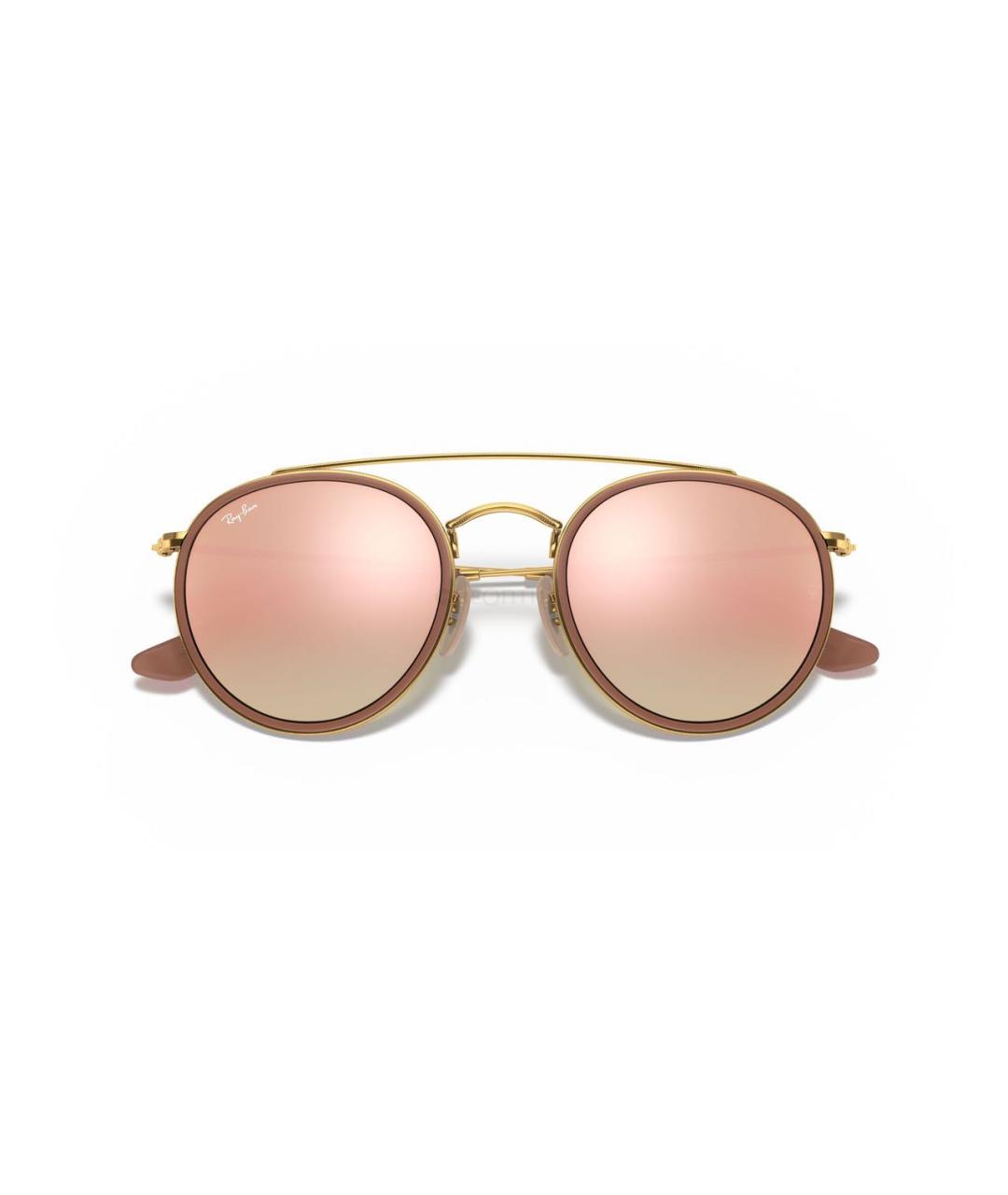 RAY BAN Бежевые металлические солнцезащитные очки, фото 3