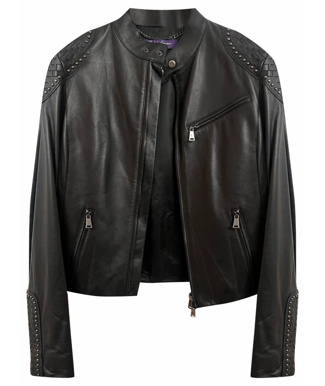 RALPH LAUREN PURPLE LABEL Черная кожаная куртка, фото 1