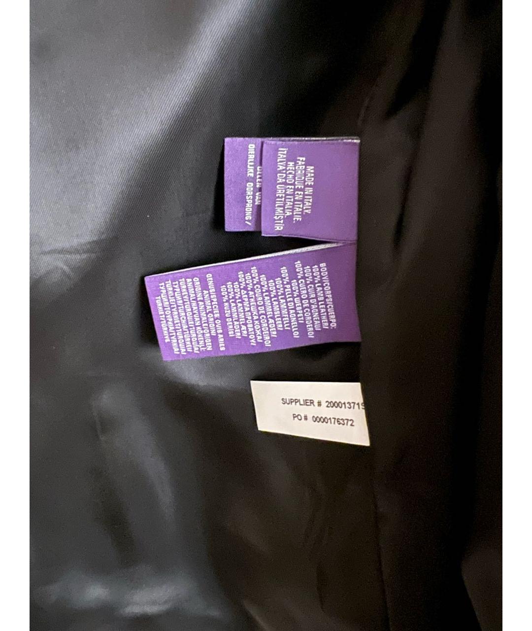 RALPH LAUREN PURPLE LABEL Черная кожаная куртка, фото 5