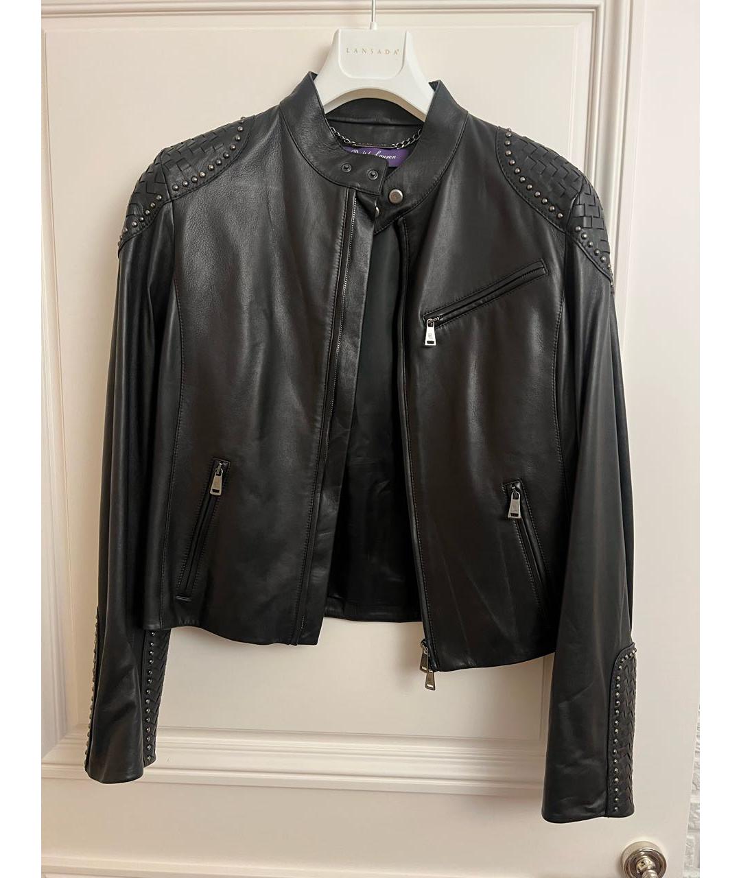 RALPH LAUREN PURPLE LABEL Черная кожаная куртка, фото 6