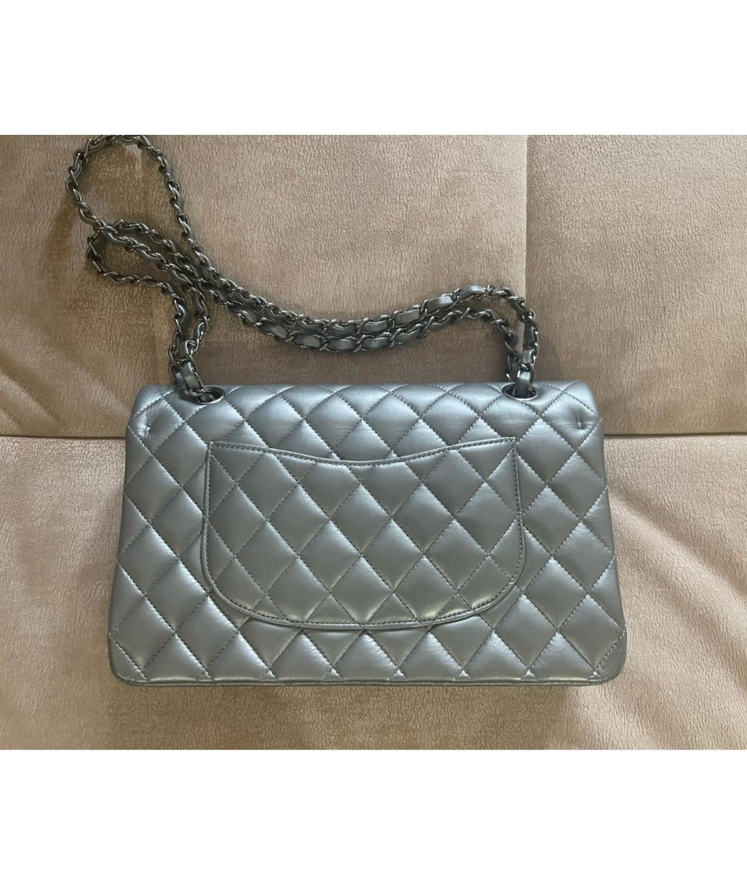 CHANEL Серая кожаная сумка через плечо, фото 3