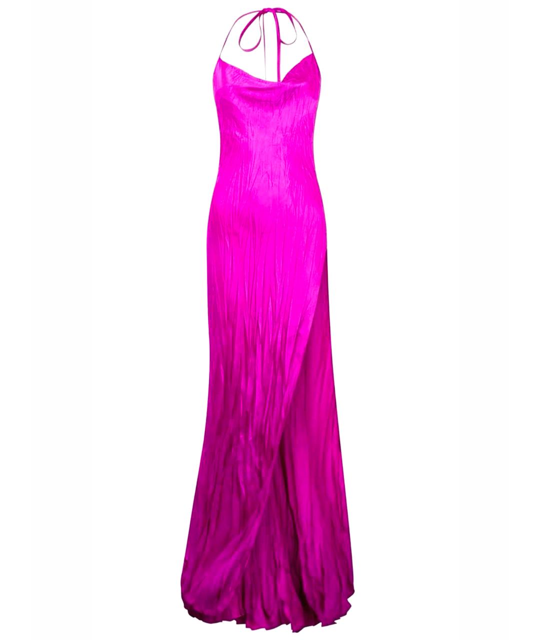 ROBERTO CAVALLI Фуксия шелковое платье, фото 1