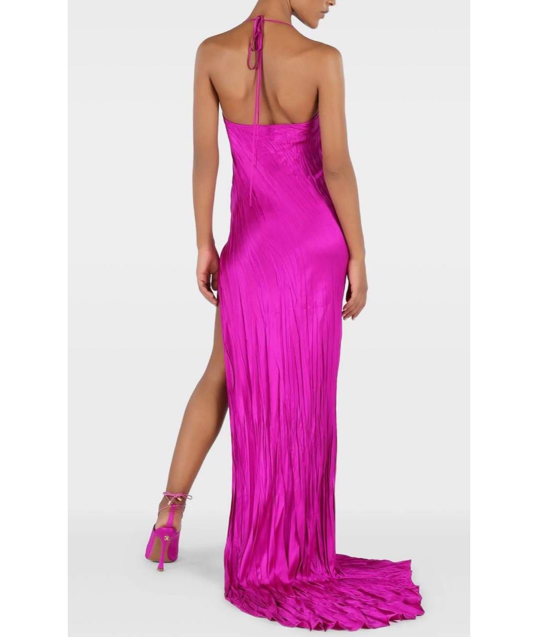 ROBERTO CAVALLI Фуксия шелковое платье, фото 5
