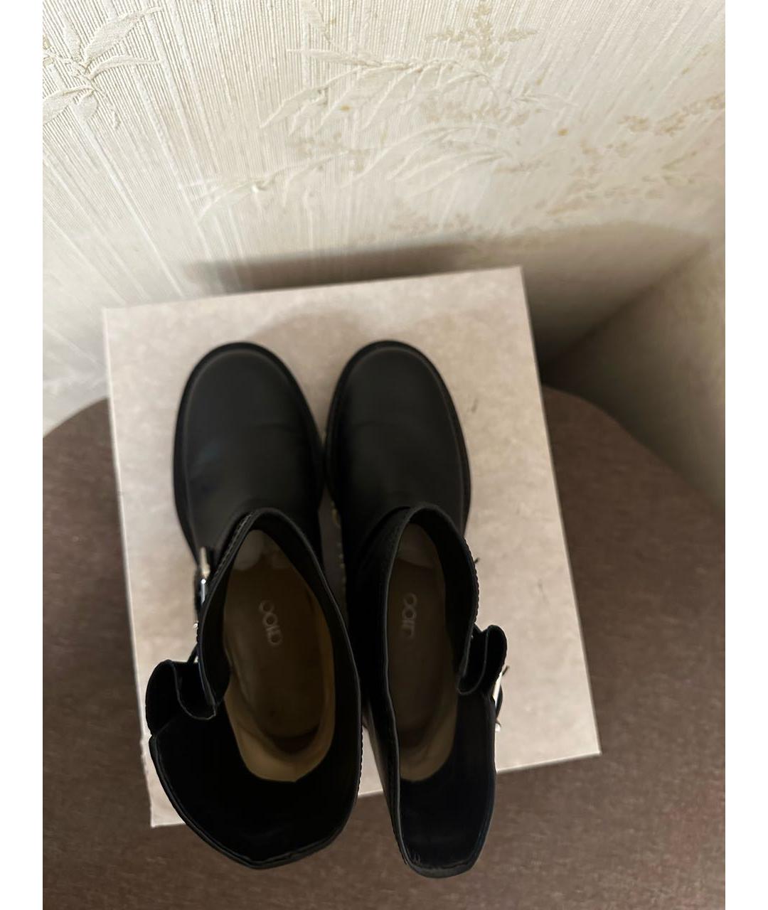 JIMMY CHOO Темно-синие кожаные полусапоги, фото 3