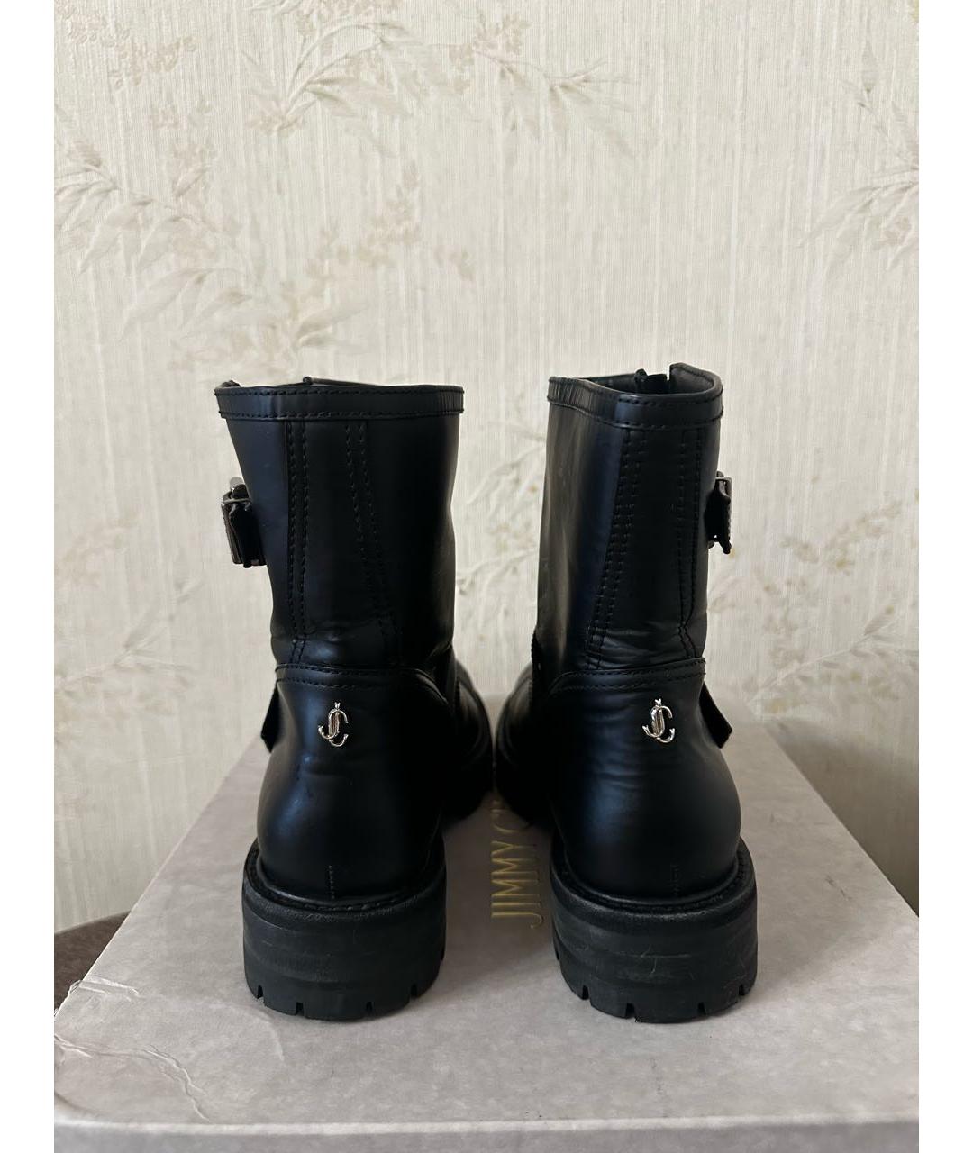 JIMMY CHOO Темно-синие кожаные полусапоги, фото 4