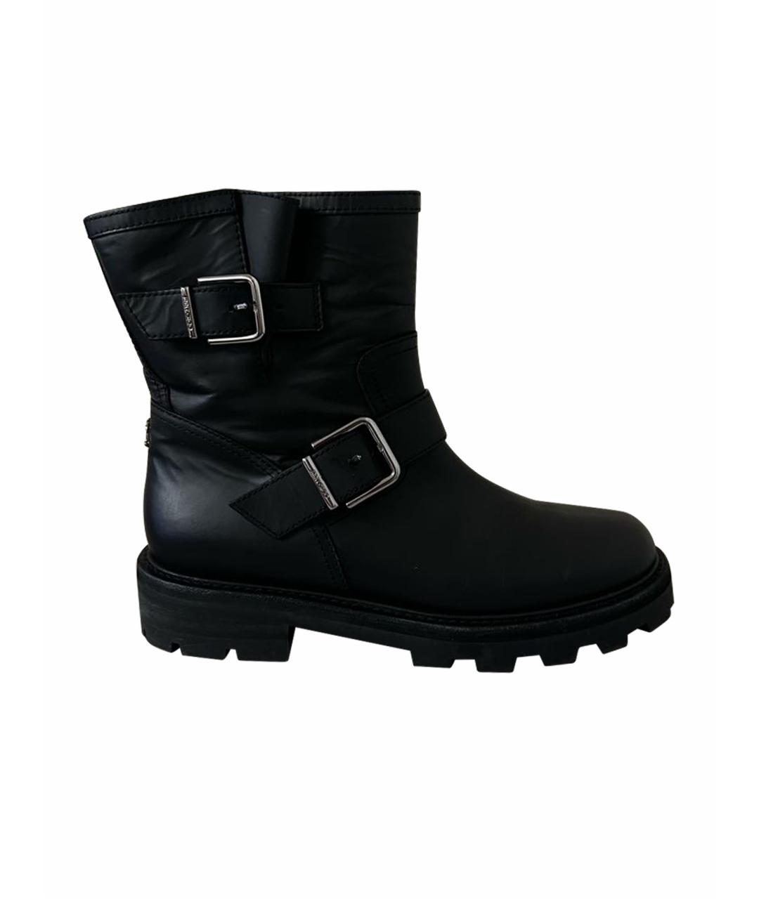 JIMMY CHOO Темно-синие кожаные полусапоги, фото 1