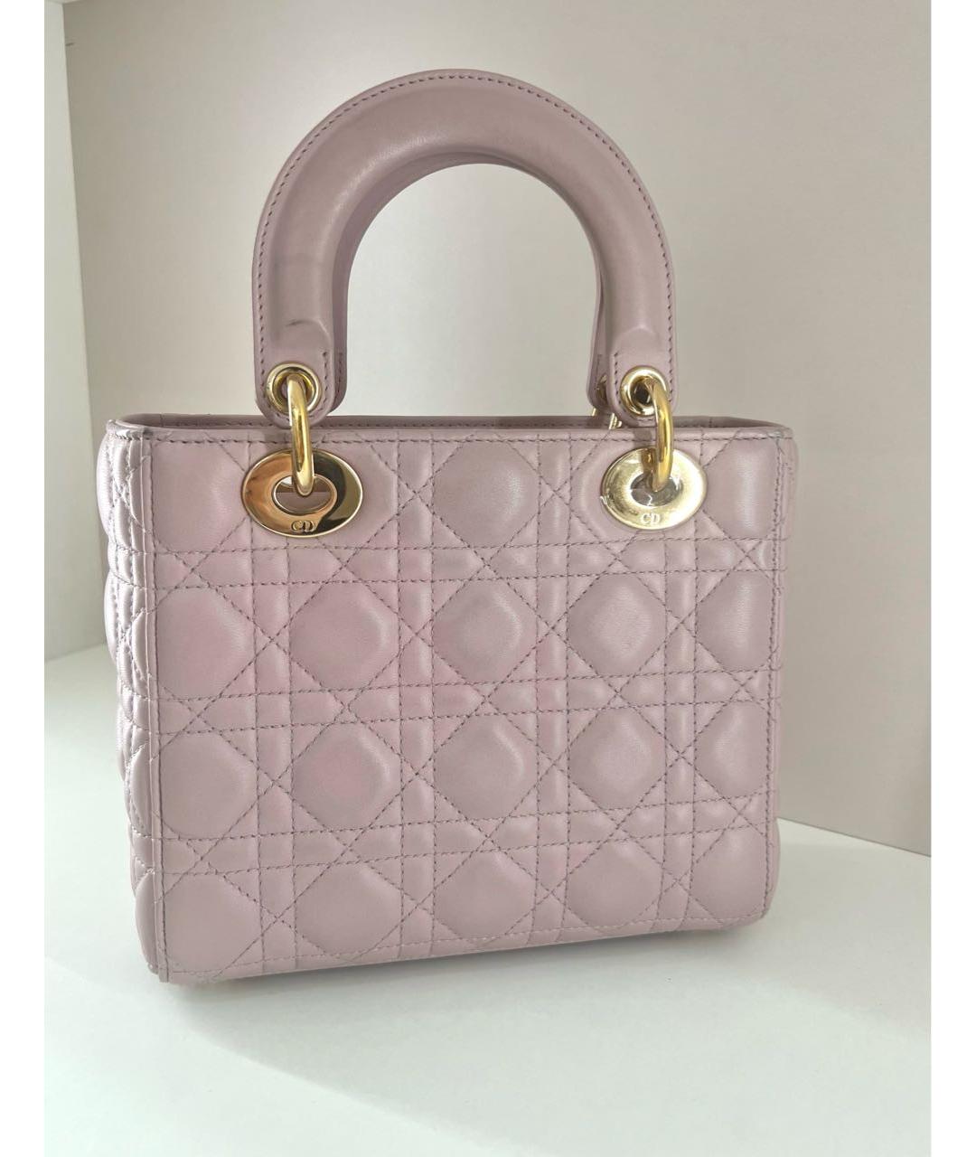 CHRISTIAN DIOR Розовая кожаная сумка с короткими ручками, фото 3