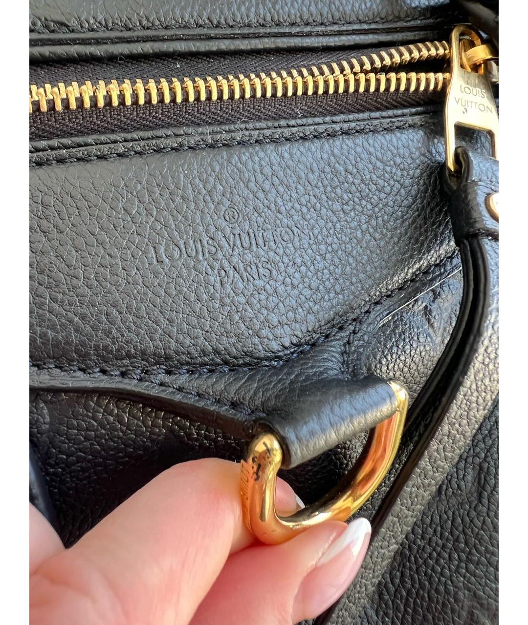 LOUIS VUITTON Черная кожаная сумка тоут, фото 8