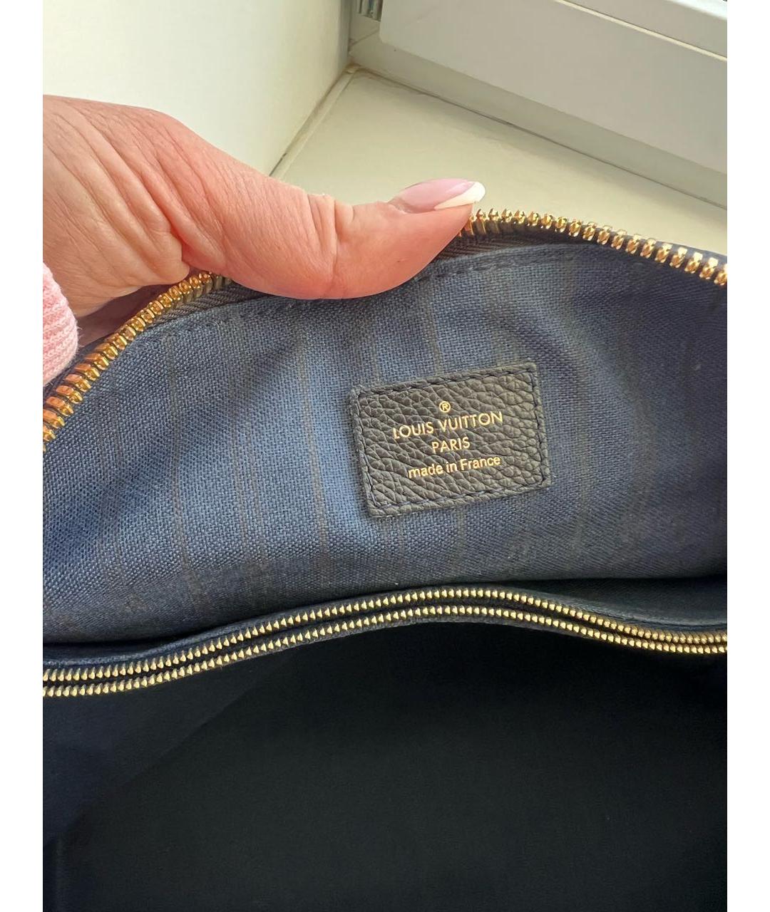 LOUIS VUITTON Черная кожаная сумка тоут, фото 5