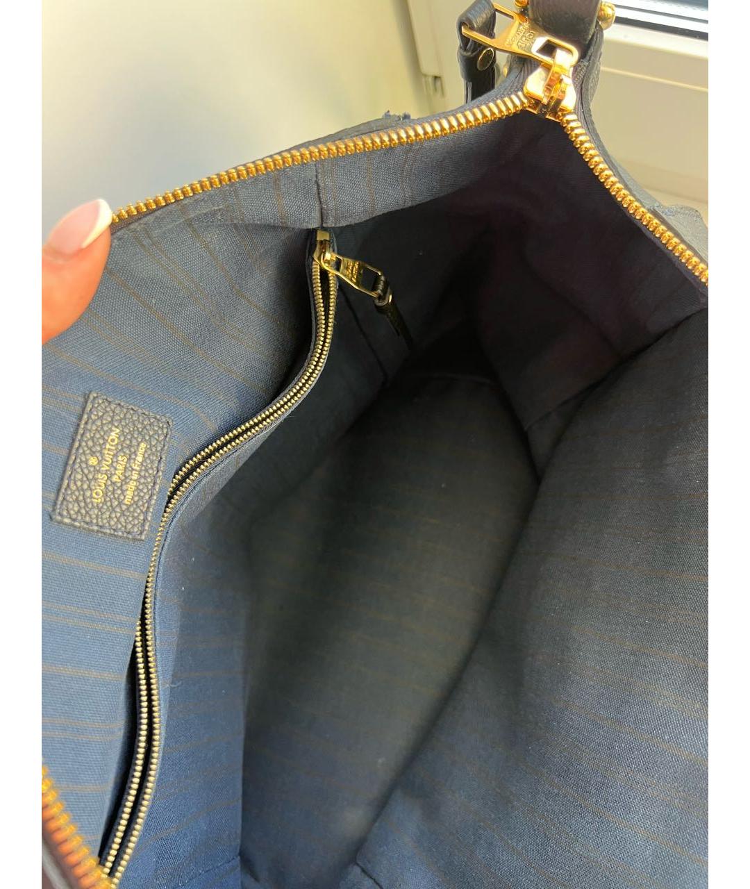 LOUIS VUITTON Черная кожаная сумка тоут, фото 4