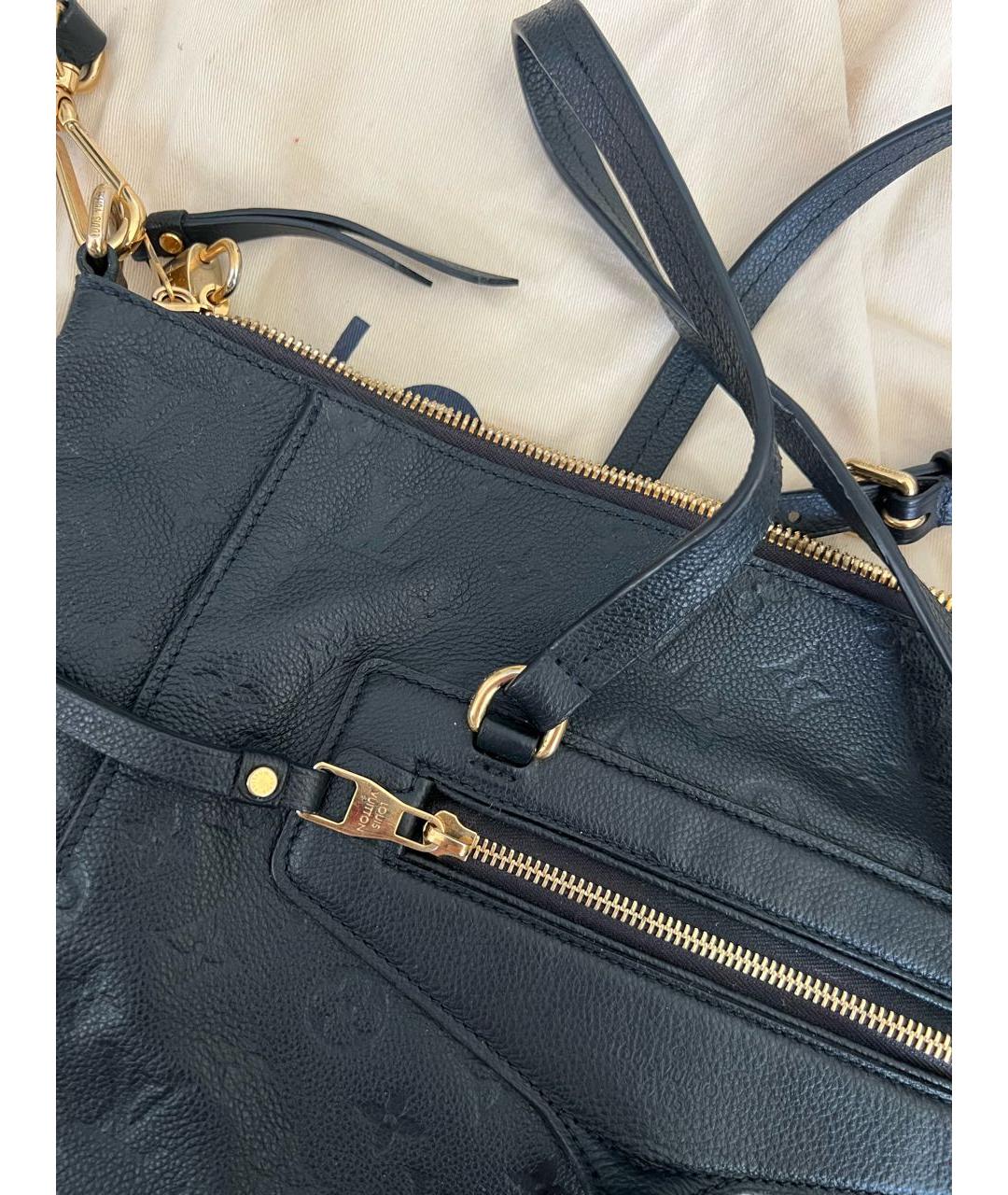 LOUIS VUITTON Черная кожаная сумка тоут, фото 6