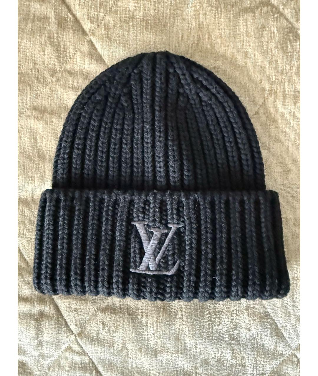 LOUIS VUITTON Черная шерстяная шапка, фото 3