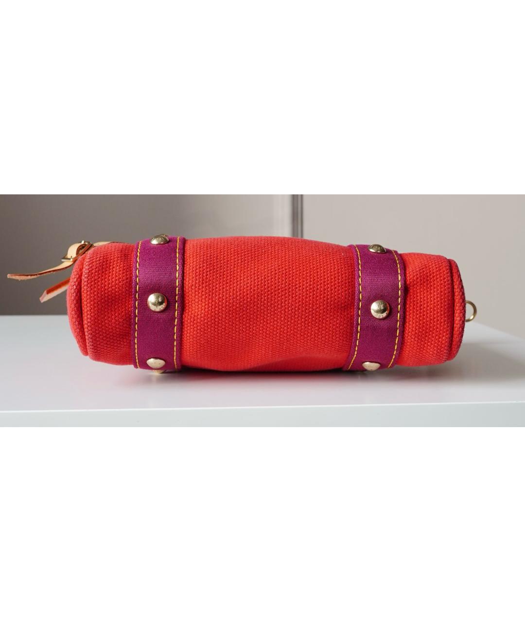 LOUIS VUITTON Красная тканевая сумка тоут, фото 4