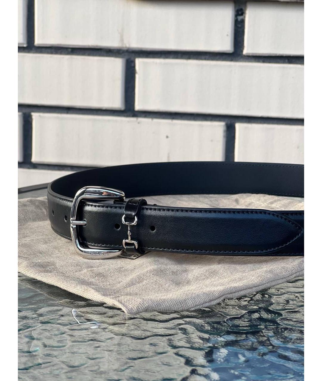 GUCCI Черный кожаный ремень, фото 4