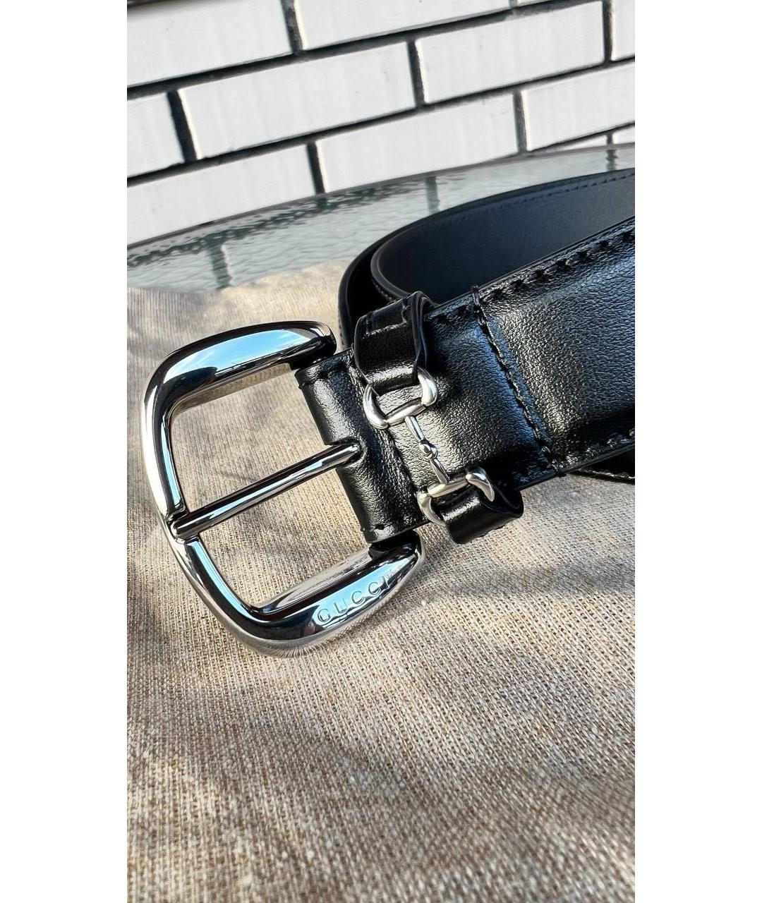 GUCCI Черный кожаный ремень, фото 2
