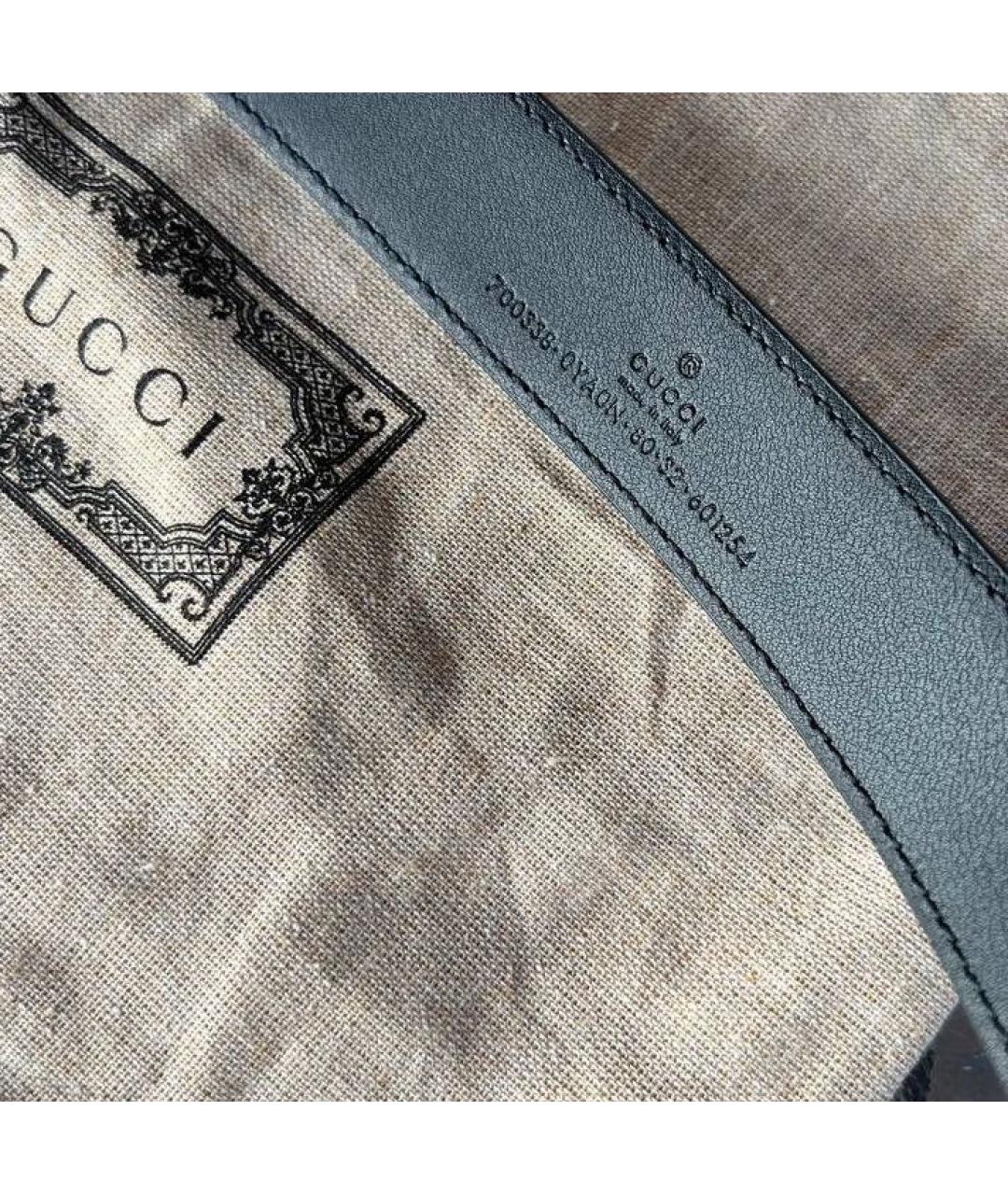 GUCCI Черный кожаный ремень, фото 3